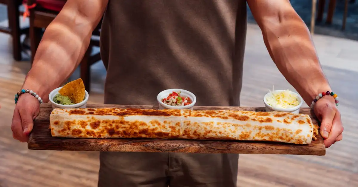 Lekkere burrito met gehakt en verse groenten