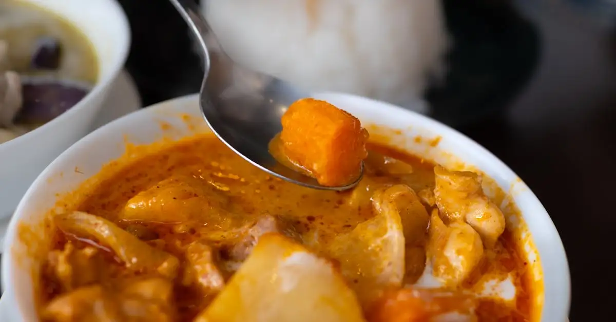 Gele curry met kip en groenten