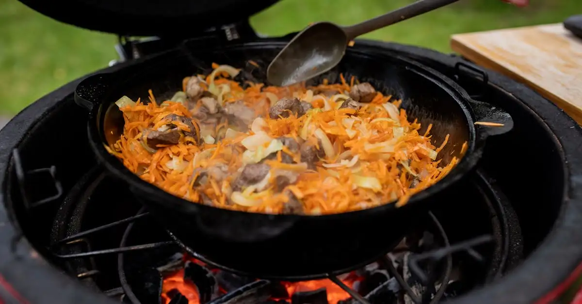 Gegrilde groenten kamado