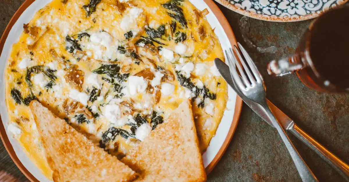 Omelet met groenten en kaas