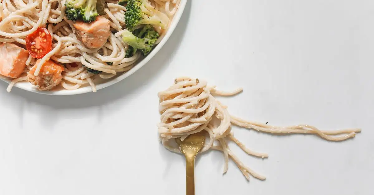Pasta zalm groenten