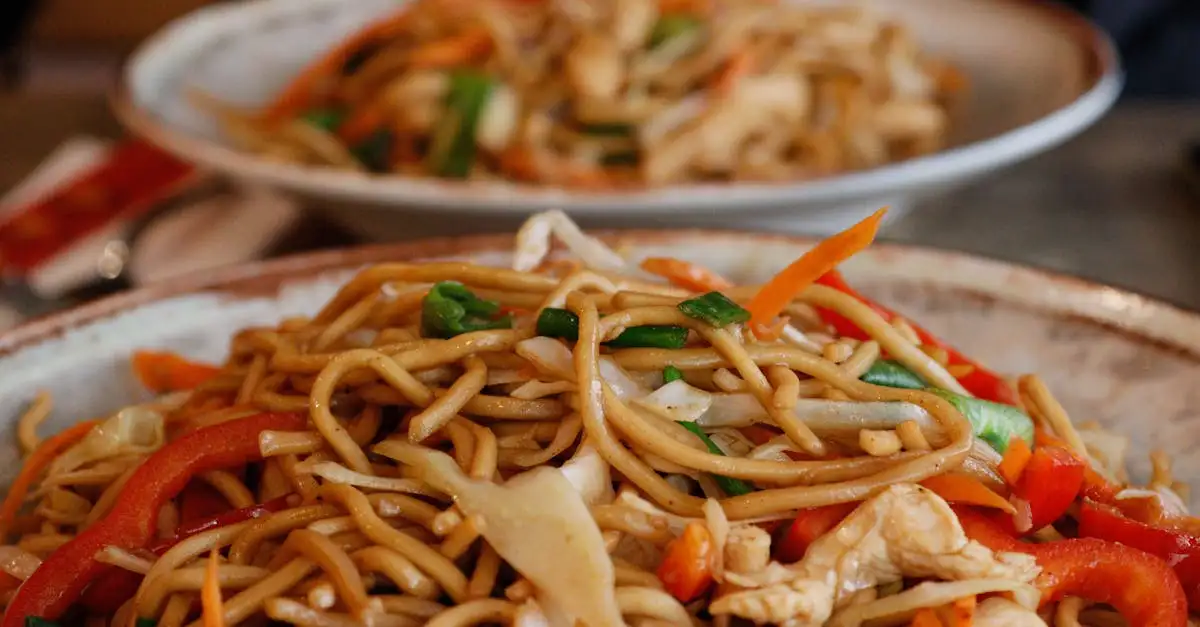 Wok van kip en groenten